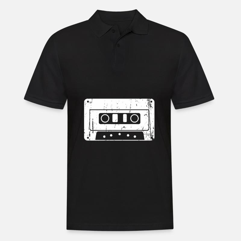 Kassette - Männer Poloshirt - Schwarz