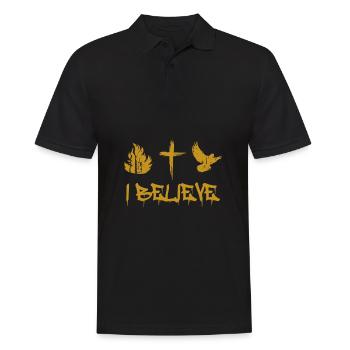 I Believe Jesus - Faith - Men's Polo Shirt - black - Front - Kai (181cm)