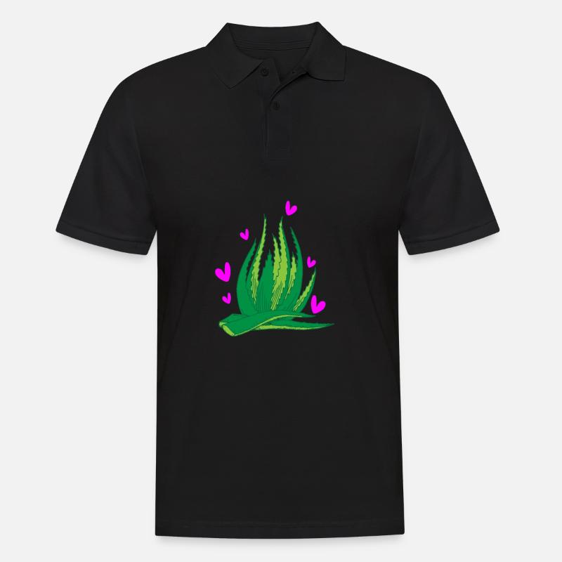 ALOE Vera - Männer Poloshirt - Schwarz