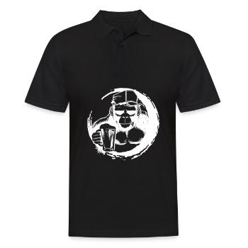 Affe und Bier - Männer Poloshirt - Schwarz - Vorne - Kai (181cm)
