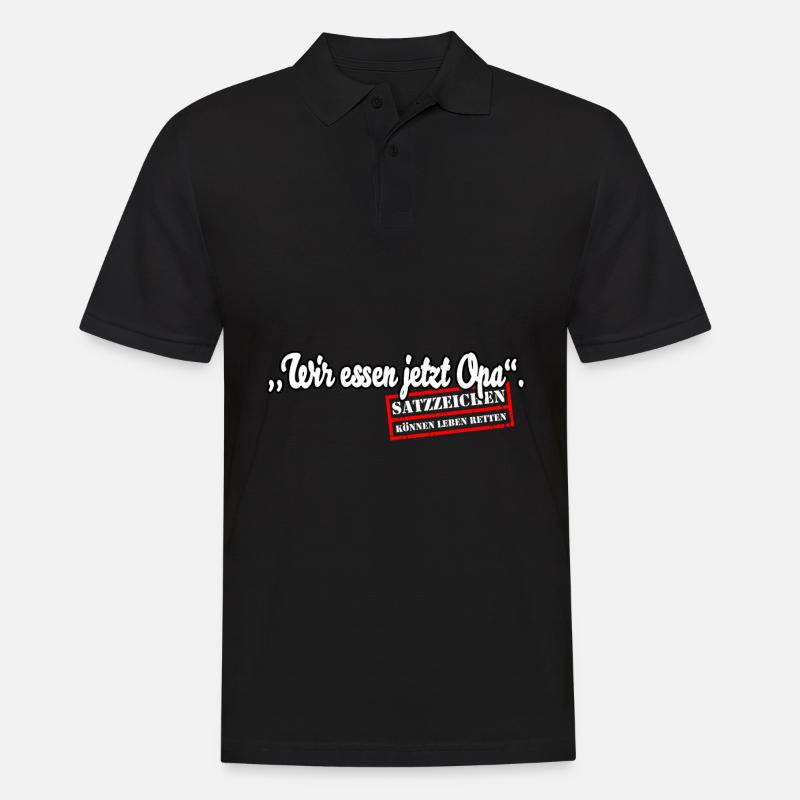 Wir essen jetzt Opa - Männer Poloshirt - Schwarz