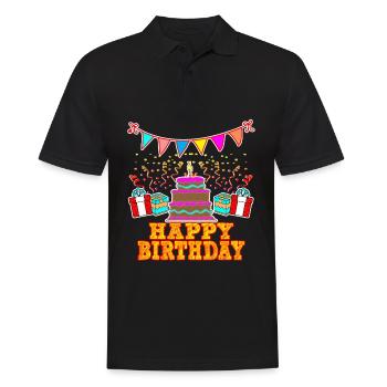 Joyeux anniversaire - Polo Homme - noir - Devant - Kai (181cm)