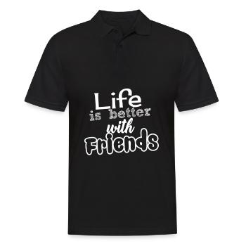 La vie est meilleure avec des amis - Polo Homme - noir - Devant - Kai (181cm)