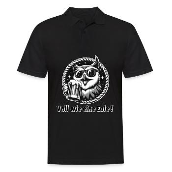 Voll wie eine Eule , Malle Party, Apres Ski - Männer Poloshirt - Schwarz - Vorne - Kai (181cm)