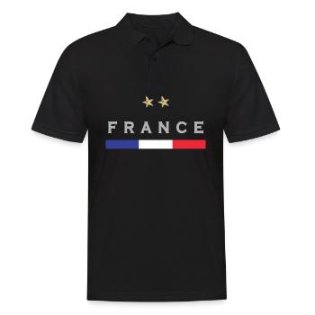 Maillot de football France Drapeau français - Polo Homme - noir - Devant - Kai (181cm)