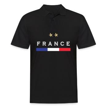 Maillot de football France Drapeau français - Polo Homme - noir - Devant - Kai (181cm)