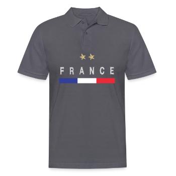 Maillot de football France Drapeau français - Polo Homme - charbon - Devant - Nico (186cm)