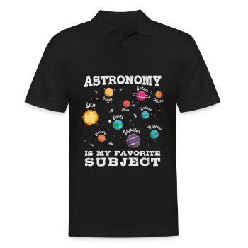 Astronomie ist mein Lieblingsthema, Sonnensystem - Männer Poloshirt - Schwarz - Vorne - Kai (181cm)
