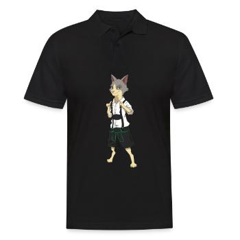 cat leather pants costume - Men's Polo Shirt - black - Front - Kai (181cm)
