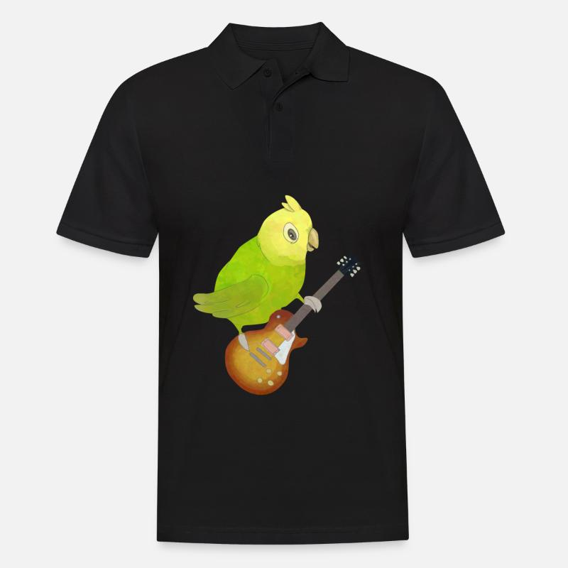 Gitarre E-Gitarre Papagei Kinder Geschenk - Männer Poloshirt - Schwarz