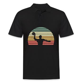 Wasserball Wasserpolo Vintage Retro Sport Geschenk - Männer Poloshirt - Schwarz - Vorne - Kai (181cm)