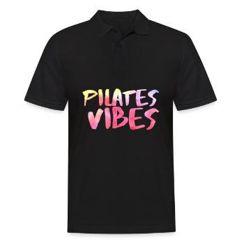 Pilates Methode Training Sport Meditation Geschenk - Männer Poloshirt - Schwarz - Vorne - Kai (181cm)