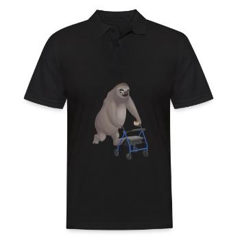 Faultier Rollator Faulpelz Rentner Geschenk - Männer Poloshirt - Schwarz - Vorne - Kai (181cm)
