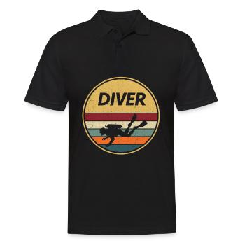 Cadeau de plongée rétro plongée I Diver Diving - Polo Homme - noir - Devant - Kai (181cm)