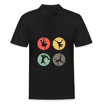 Retro Breakdance Bboying Gift I Breakdancing - Men's Polo Shirt - black - Front - Kai (181cm)