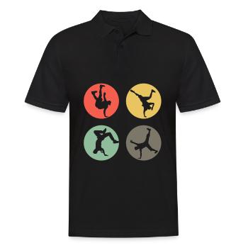 Retro Breakdance Bboying Gift I Breakdancing - Men's Polo Shirt - black - Front - Kai (181cm)