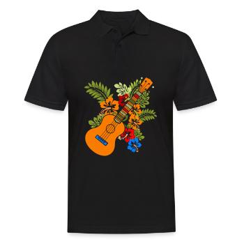 Uke Guitar Gift I Guitariste Ukulele Hawaï - Polo Homme - noir - Devant - Kai (181cm)