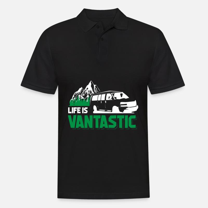 Camper Bus Van Geschenk I Caravan Camping - Männer Poloshirt - Schwarz