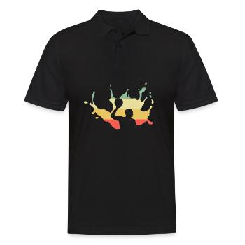 Retro Wasserball-Spieler Geschenk I Wasserballer - Männer Poloshirt - Schwarz - Vorne - Kai (181cm)