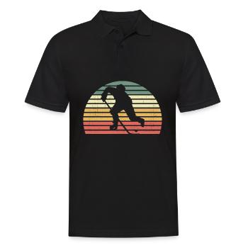 Joueur de hockey rétro cadeau je fan de hockey - Polo Homme - noir - Devant - Kai (181cm)