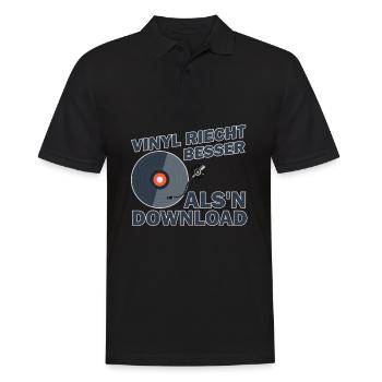Vinyl Schallplatte Geschenk I Plattensammler - Männer Poloshirt - Schwarz - Vorne - Kai (181cm)