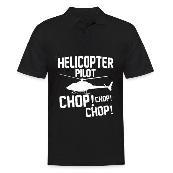 Hubschrauber Pilot Geschenk I Helikopter Heli - Männer Poloshirt - Schwarz - Vorne - Kai (181cm)