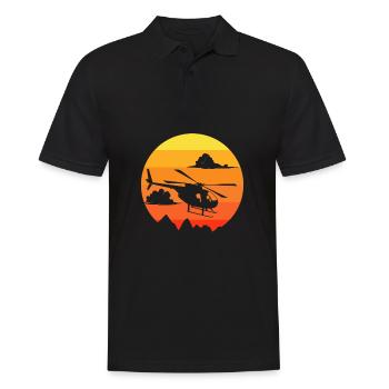 Hélicoptère Pilote Cadeau I hélicoptère - Polo Homme - noir - Devant - Kai (181cm)