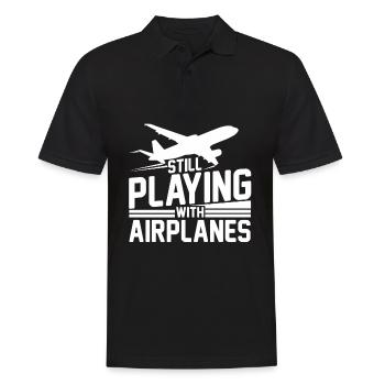 Flugzeug Pilot Geschenk I Flugsport Flieger - Männer Poloshirt - Schwarz - Vorne - Kai (181cm)