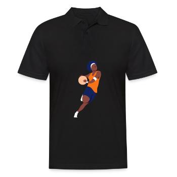 Joueur de basket fille cadeau I streetball - Polo Homme - noir - Devant - Kai (181cm)