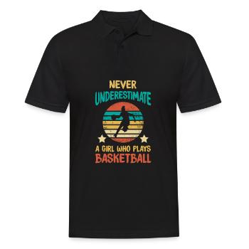 Joueur de basket fille cadeau I streetball - Polo Homme - noir - Devant - Kai (181cm)