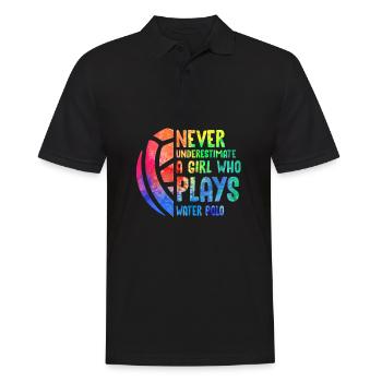 Wasserball Mädchen Geschenk I Frau Wasserballerin - Männer Poloshirt - Schwarz - Vorne - Kai (181cm)