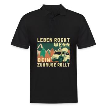 Camper Bus Van Geschenk I Caravan Camping - Männer Poloshirt - Schwarz - Vorne - Kai (181cm)