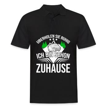 Camper Bus Van Geschenk I Caravan Camping - Männer Poloshirt - Schwarz - Vorne - Kai (181cm)