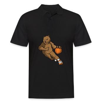 Bear basketball gift I basketball player brown bear - Men's Polo Shirt - black - Front - Kai (181cm)