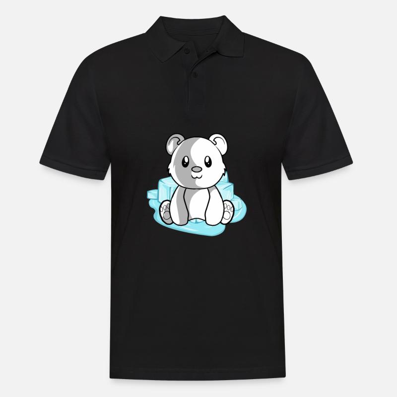 Eisbär Polarbär - Männer Poloshirt - Schwarz