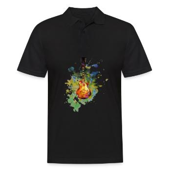 Gitarre Elektrogitarre Gitarrist - Männer Poloshirt - Schwarz - Vorne - Kai (181cm)