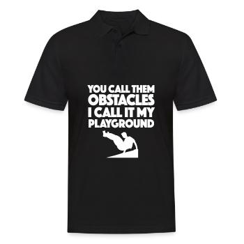Parkour - Männer Poloshirt - Schwarz - Vorne - Kai (181cm)