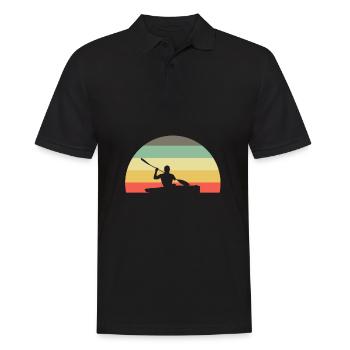 Retro Kajak Kayak Kajaker - Männer Poloshirt - Schwarz - Vorne - Kai (181cm)