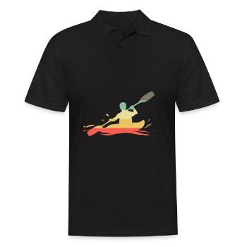 Retro Kajak Kayak Kajaker - Männer Poloshirt - Schwarz - Vorne - Kai (181cm)