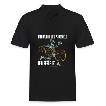 Handballspieler Handball Handballer - Männer Poloshirt - Schwarz - Vorne - Kai (181cm)