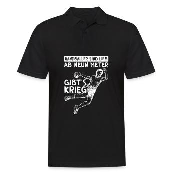 Handballspieler Handball Handballer - Männer Poloshirt - Schwarz - Vorne - Kai (181cm)
