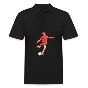 Fußball Fussball - Männer Poloshirt - Schwarz - Vorne - Kai (181cm)