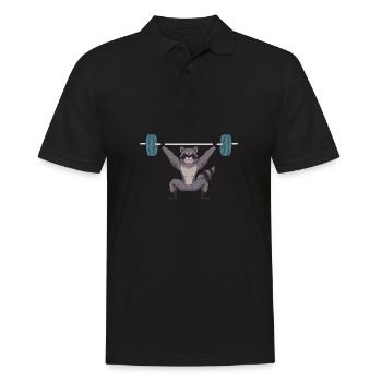 Weightlifting weightlifter barbell - Men's Polo Shirt - black - Front - Kai (181cm)