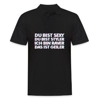 Techno Rave Hardtekk Gabber DJ EDM Raver - Männer Poloshirt - Schwarz - Vorne - Kai (181cm)