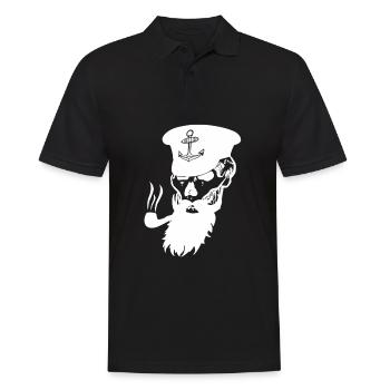 Voilier capitaine marin - Polo Homme - noir - Devant - Kai (181cm)