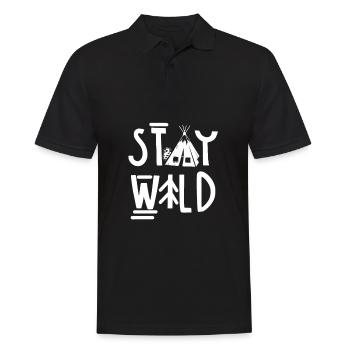 Wandern Berge Outdoor Wanderer Trekking - Männer Poloshirt - Schwarz - Vorne - Kai (181cm)