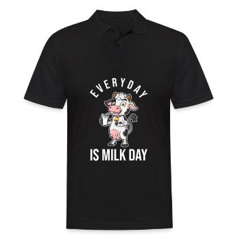 Lait au lait cru au lait entier - Polo Homme - noir - Devant - Kai (181cm)