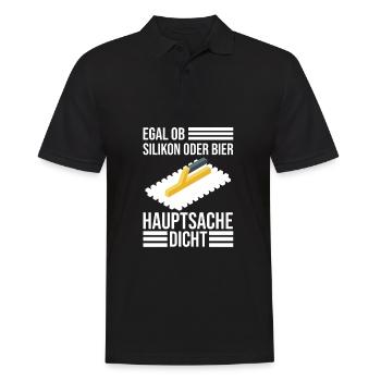 Fliesenleger Handwerker Geselle Meister Bodenleger - Männer Poloshirt - Schwarz - Vorne - Kai (181cm)