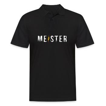 Elektriker Elektroniker Elektromeister - Männer Poloshirt - Schwarz - Vorne - Kai (181cm)