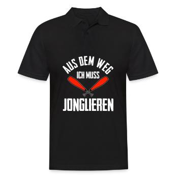 Jonglieren Jongleur - Männer Poloshirt - Schwarz - Vorne - Kai (181cm)